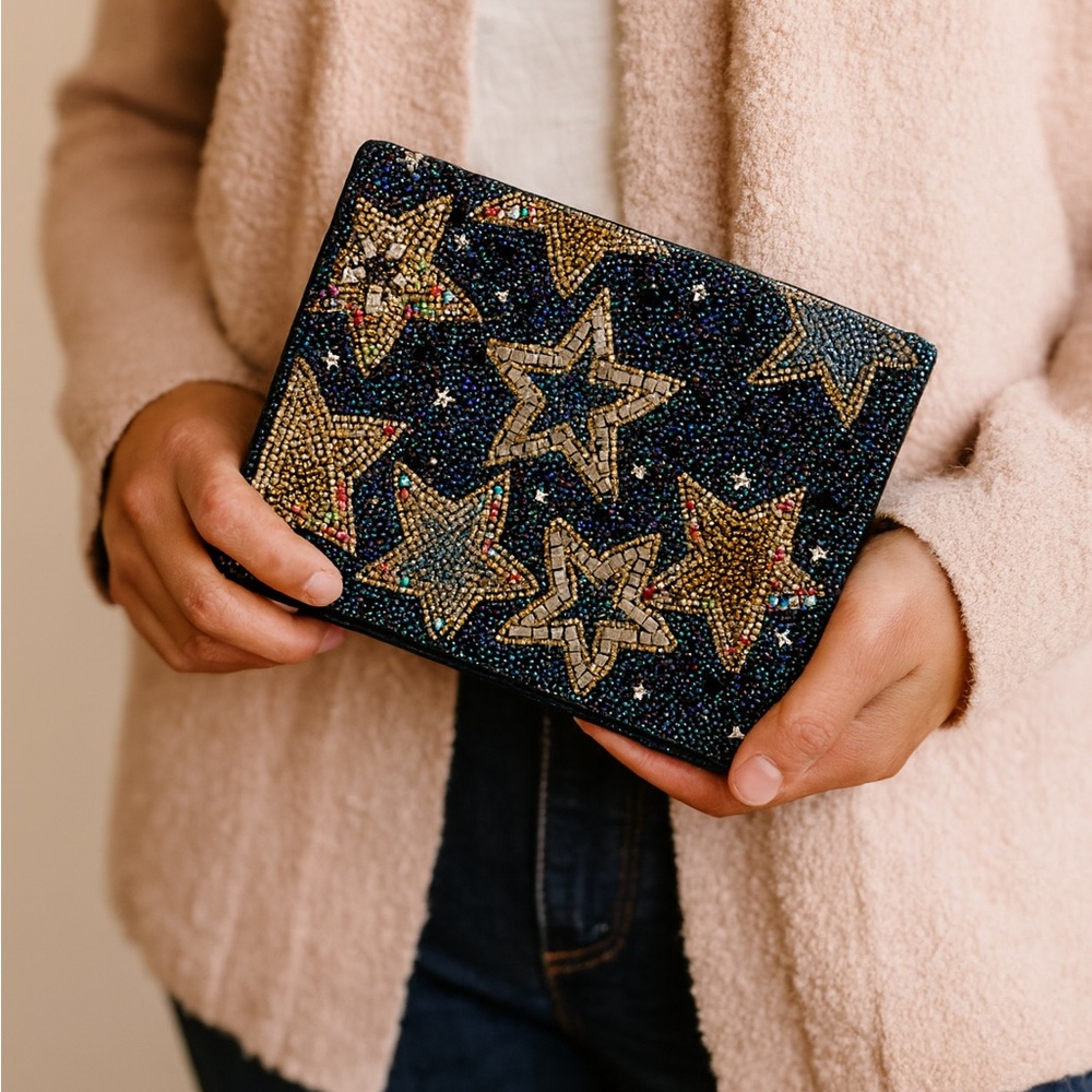 Starry Beaded Clutch